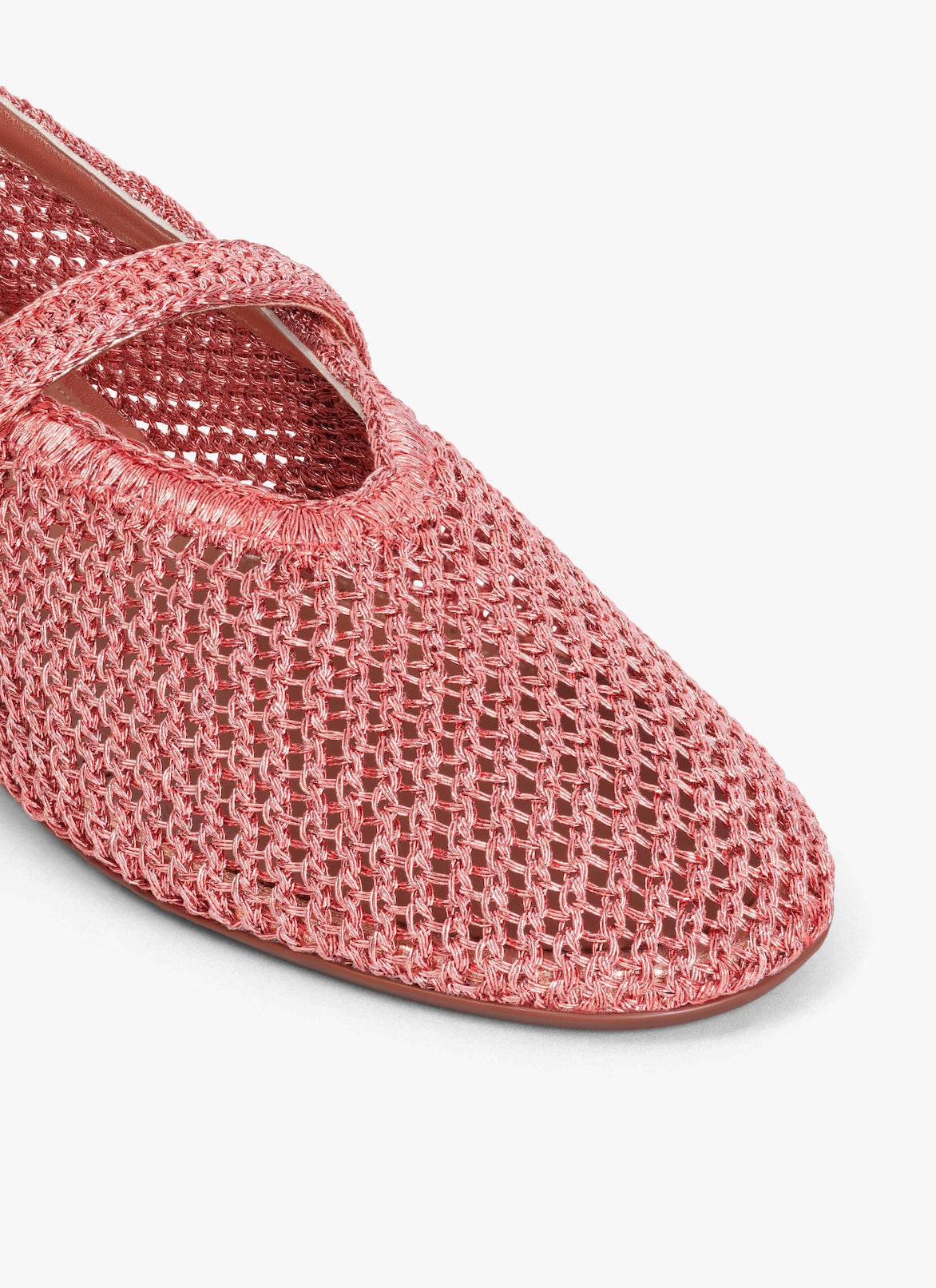 BALLET FLATS IN KNITTED LUREX ALAÏA CORAL BALLET FLATS IN KNITTED LUREX